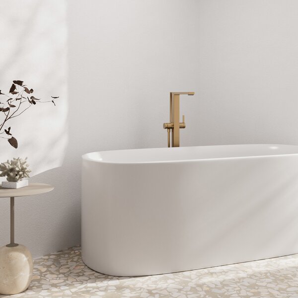 Hansgrohe Tecturis E Páková vanová baterie volně stojící na podlaze, kartáčovaný bronz 73445140