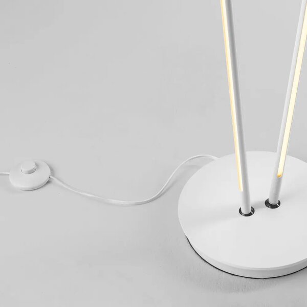 Nova Luce Bílá kovová stojací LED lampa Intec 184 cm