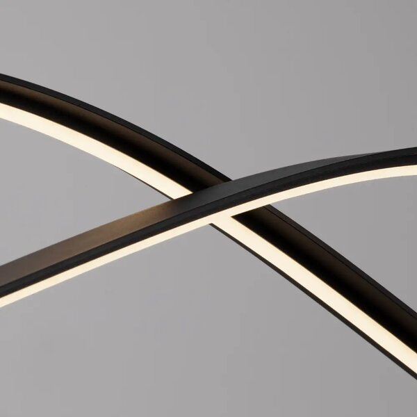 Nova Luce Černé kovové závěsné LED světlo Brio 104 cm