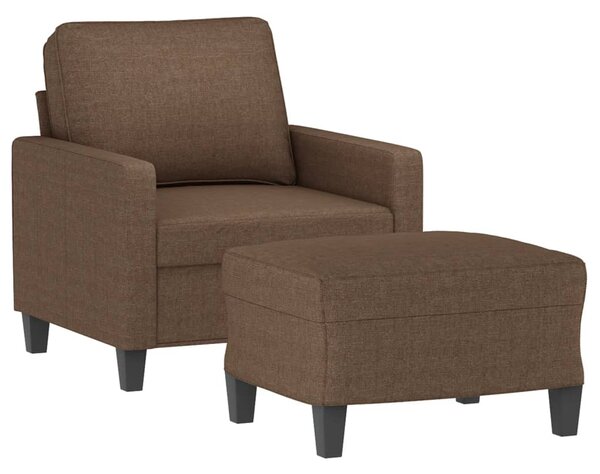 Křeslo s podnožkou hnědé 60 cm textil 3201032