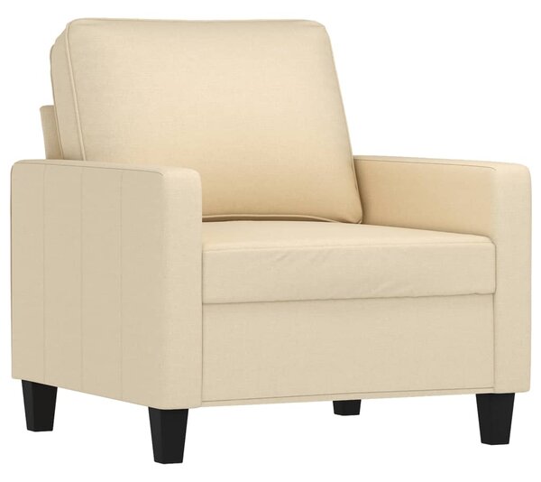 Křeslo s podnožkou krémové 60 cm textil 3201031