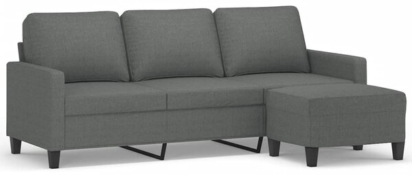 3místná pohovka s podnožkou tmavě šedá 180 cm textil 3201038