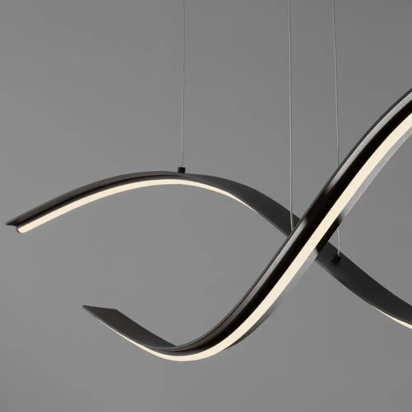 Nova Luce Černé kovové závěsné LED světlo Brio 115 cm