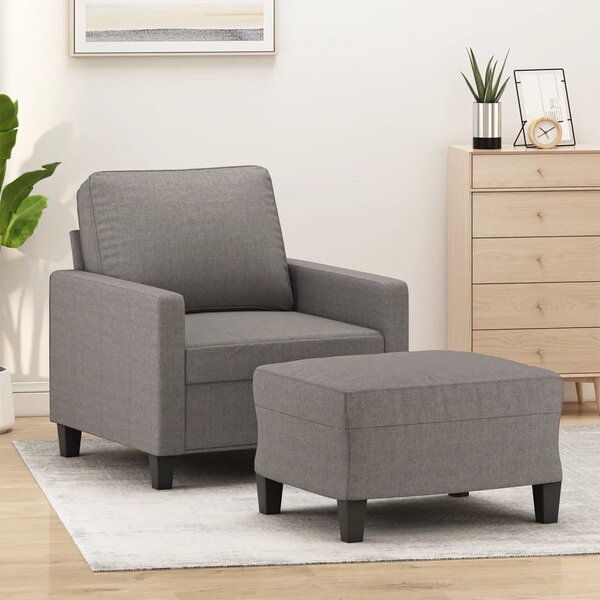 Křeslo s podnožkou taupe 60 cm textil 3201036