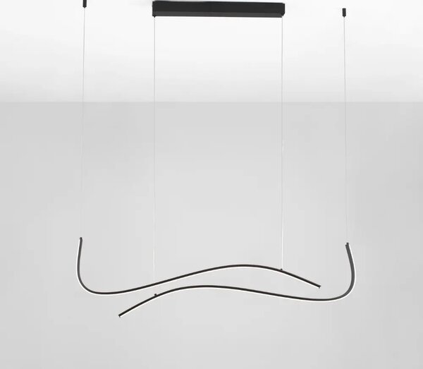 Nova Luce Černé kovové závěsné LED světlo Brio 104 cm