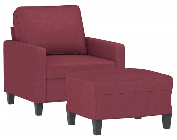 Křeslo s podnožkou vínové 60 cm textil 3201035
