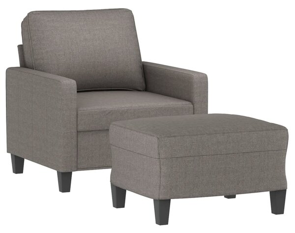 Křeslo s podnožkou taupe 60 cm textil 3201036