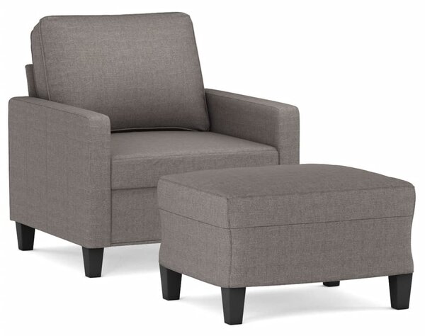 Křeslo s podnožkou taupe 60 cm textil 3201036