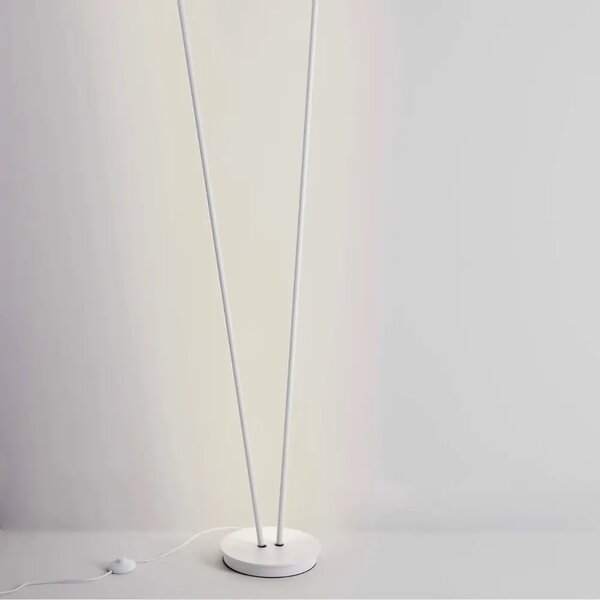 Nova Luce Bílá kovová stojací LED lampa Intec 184 cm