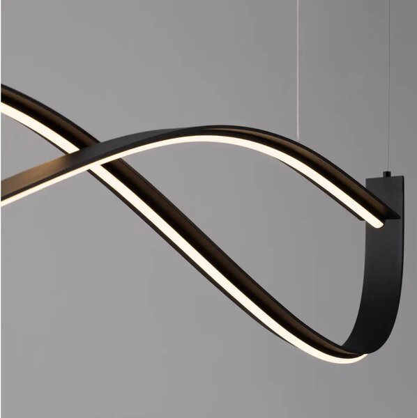 Nova Luce Černé kovové závěsné LED světlo Brio 104 cm