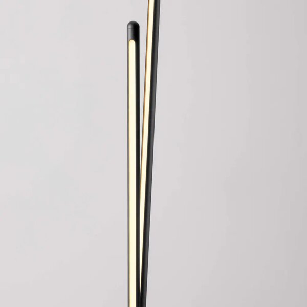 Nova Luce Černá kovová stojací LED lampa Intec 184 cm