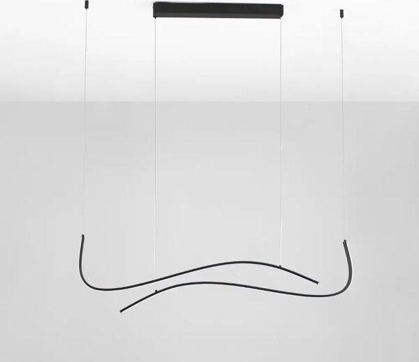 Nova Luce Černé kovové závěsné LED světlo Brio 104 cm