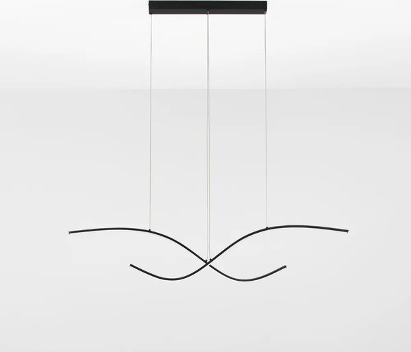 Nova Luce Černé kovové závěsné LED světlo Brio 115 cm