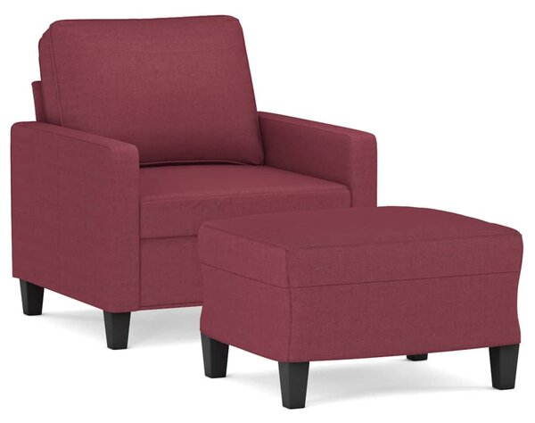 Křeslo s podnožkou vínové 60 cm textil 3201035