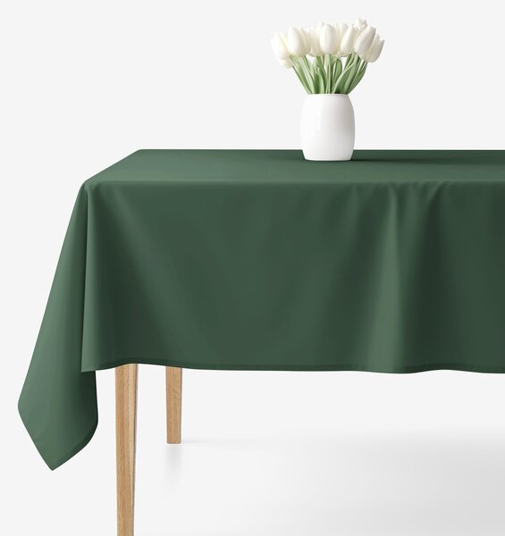 Goldea vánoční hranatý ubrus 100% bavlněné plátno - tmavě zelený 140 x 220 cm