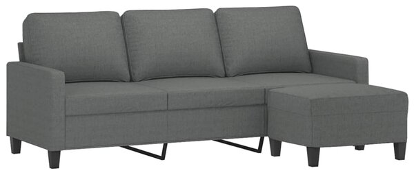 3místná pohovka s podnožkou tmavě šedá 180 cm textil 3201038
