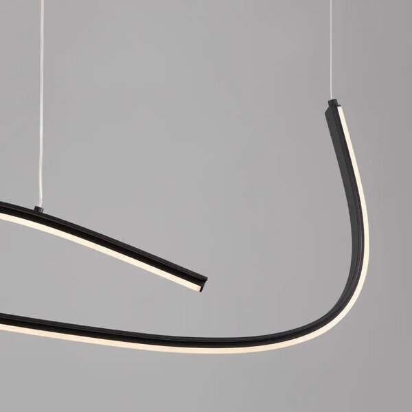Nova Luce Černé kovové závěsné LED světlo Brio 104 cm