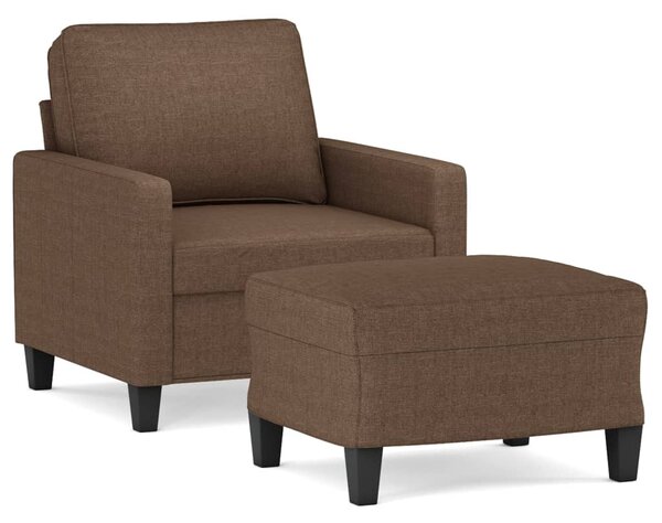 Křeslo s podnožkou hnědé 60 cm textil 3201032