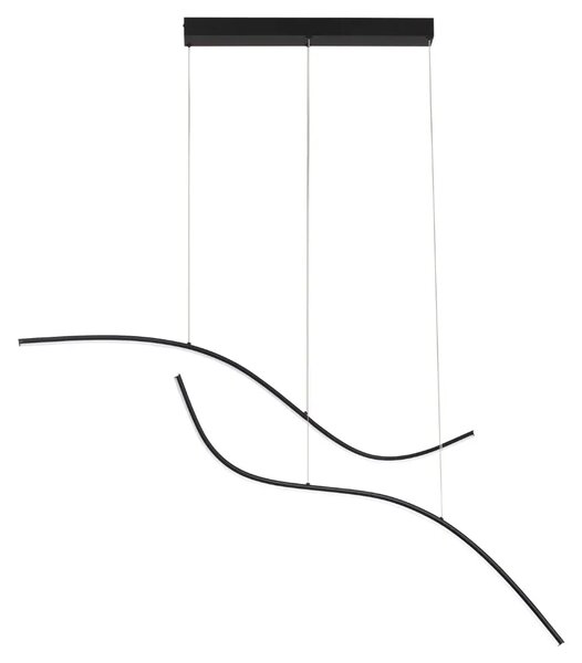 Nova Luce Černé kovové závěsné LED světlo Brio 115 cm