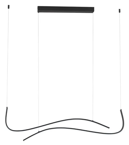 Nova Luce Černé kovové závěsné LED světlo Brio 104 cm