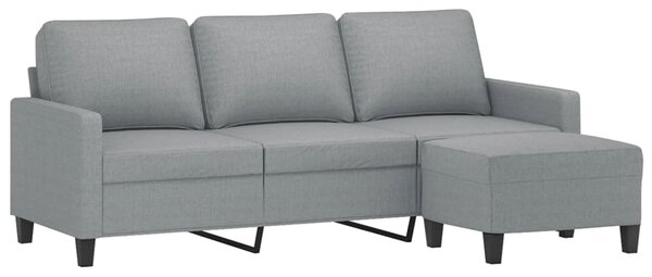 3místná pohovka s podnožkou světle šedá 180 cm textil 3201037