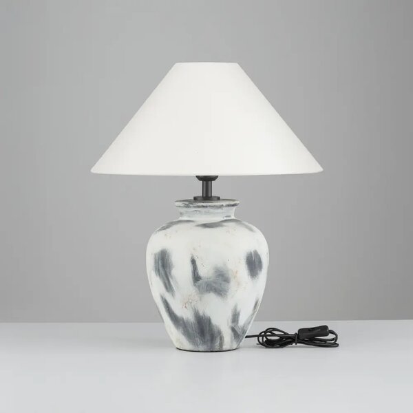 Nova Luce Béžovošedá keramická stolní lampa Lupe