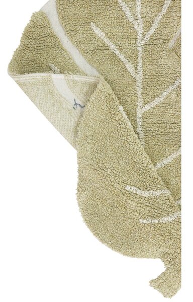 Khaki pratelný ručně tkaný bavlněný dětský koberec 75x100 cm Mini Monstera Olive – Lorena Canals