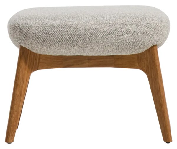 Kave Home Béžová čalouněná podnožka Adiran 51 x 40 cm s přírodní podnoží
