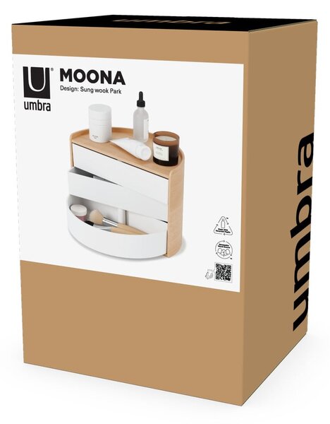Koupelnový organizér otočný v přírodní barvě Moona – Umbra