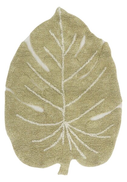 Khaki pratelný ručně tkaný bavlněný dětský koberec 75x100 cm Mini Monstera Olive – Lorena Canals