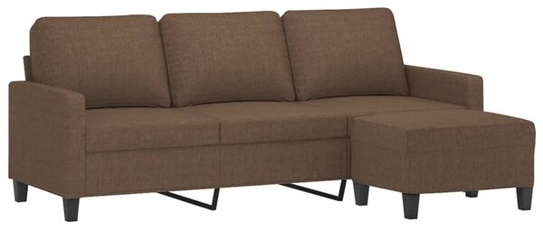 3místná pohovka s podnožkou hnědá 180 cm textil 3201040
