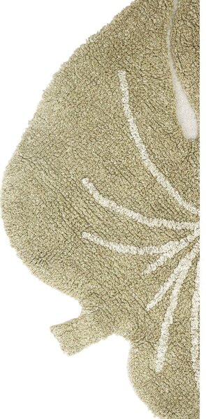 Khaki pratelný ručně tkaný bavlněný dětský koberec 75x100 cm Mini Monstera Olive – Lorena Canals