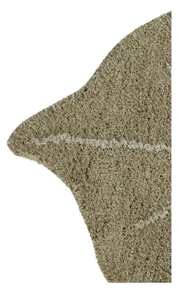 Khaki pratelný ručně tkaný bavlněný dětský koberec 75x100 cm Mini Monstera Olive – Lorena Canals