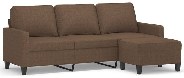 3místná pohovka s podnožkou hnědá 180 cm textil 3201040