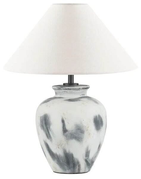 Nova Luce Béžovošedá keramická stolní lampa Lupe