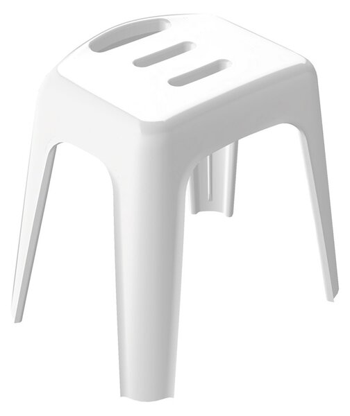 Spirella sedátko do sprchy HOCKER, bílá, plast, 47 cm, do 130 kg
