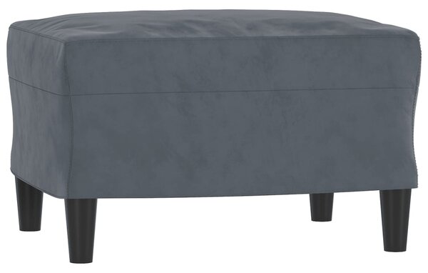 Křeslo s podnožkou tmavě šedé 60 cm samet 3201206