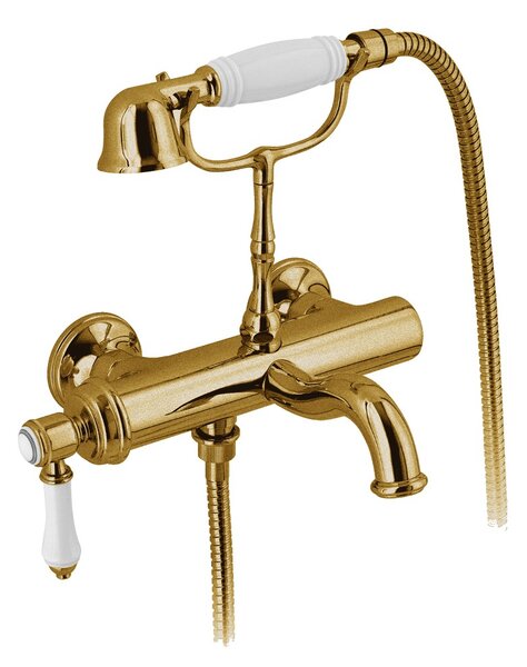 Alpi London - Vanová baterie nástěnná se sprchovým setem, bronz LO41800BR