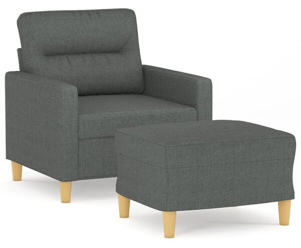 Křeslo s podnožkou tmavě šedé 60 cm textil 3201066
