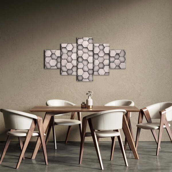 Obraz - Hexagony v betonovém designu (125x70 cm)
