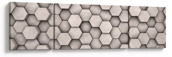 Obraz - Hexagony v betonovém designu (170x50 cm)