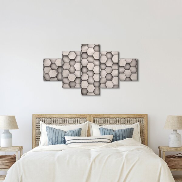 Obraz - Hexagony v betonovém designu (125x70 cm)