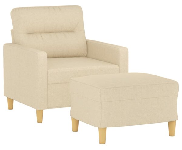 Křeslo s podnožkou krémové 60 cm textil 3201067