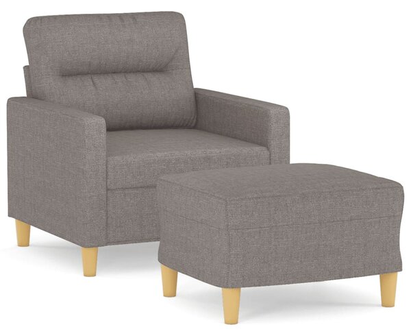 Křeslo s podnožkou taupe 60 cm textil 3201072