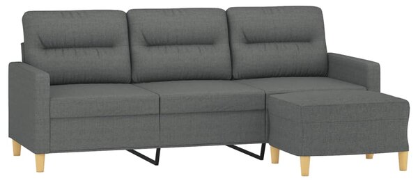 3místná pohovka s podnožkou tmavě šedá 180 cm textil 3201074
