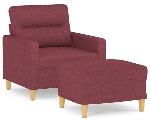 Křeslo s podnožkou vínové 60 cm textil 3201071