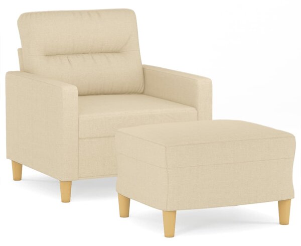 Křeslo s podnožkou krémové 60 cm textil 3201067