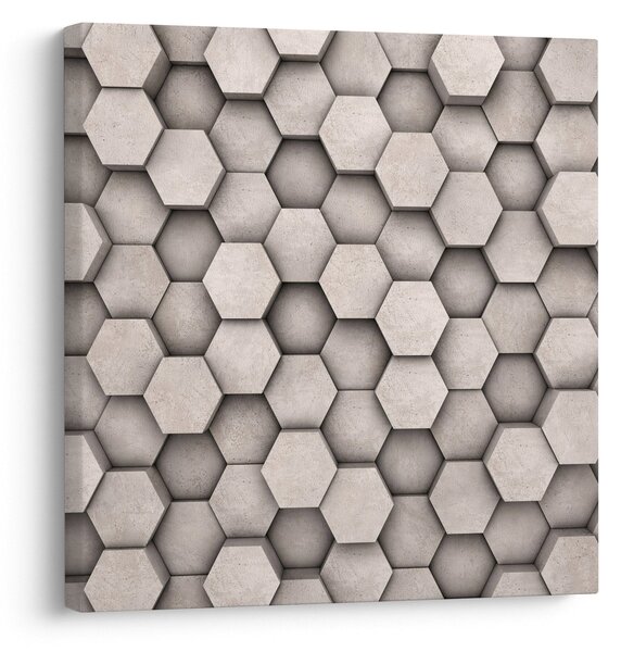 Obraz - Hexagony v betonovém designu (30x30 cm)