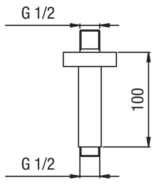 Alpi Idroterapie - Stropní rameno pro hlavovou sprchu 100 mm, chrom BD040CR
