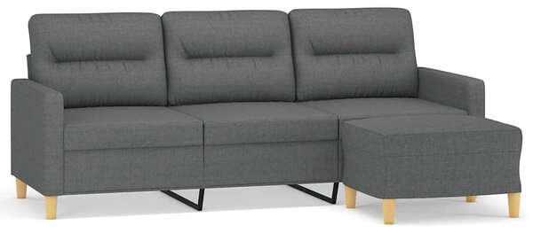 3místná pohovka s podnožkou tmavě šedá 180 cm textil 3201074